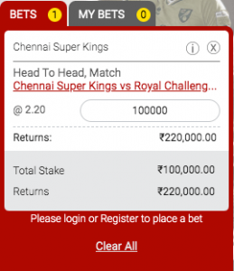 rcbvscsk dafabet ipl betting